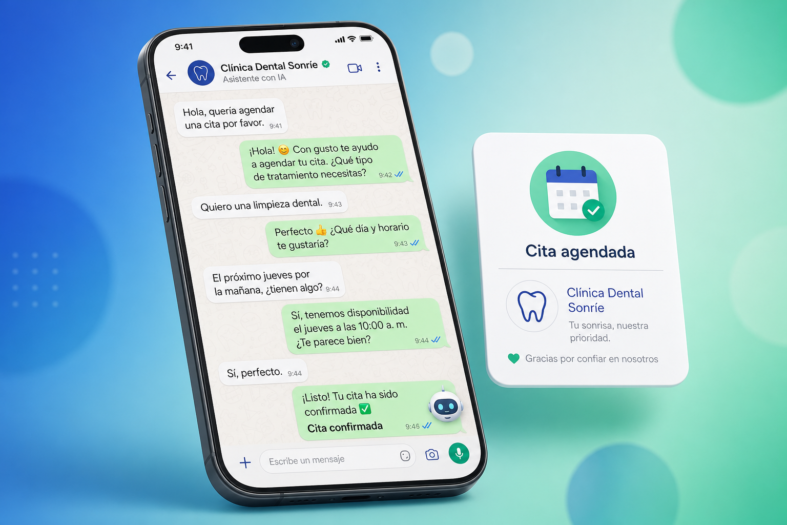 Asistente de IA atendiendo por WhatsApp con ParlaIA